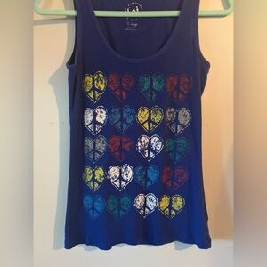 LEI Jen’s vintage Y2K Women's Blue Tank Top with Heart Design